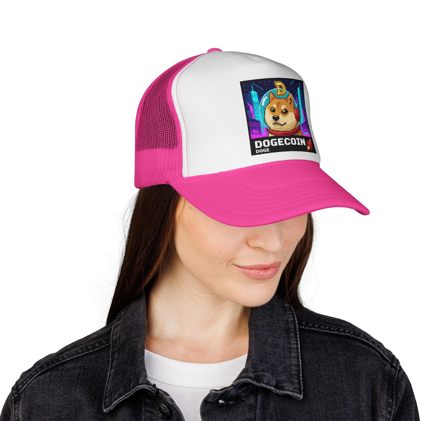 Woof Woof This Pups On A Moon Mission DOGE Trucker Cap