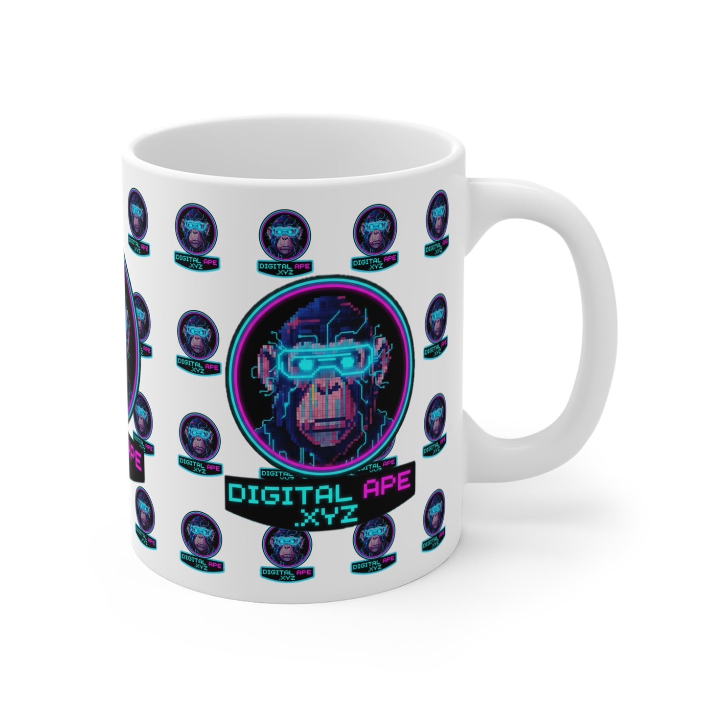 Digital Ape Mug 11oz, Perfect Gift for Tech Lovers, Gaming Fans, Birthday Present, Unique Collectible, Nostalgic Retro Design