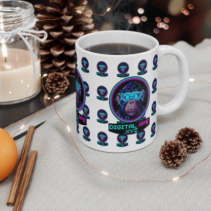 Digital Ape Mug 11oz, Perfect Gift for Tech Lovers, Gaming Fans, Birthday Present, Unique Collectible, Nostalgic Retro Design