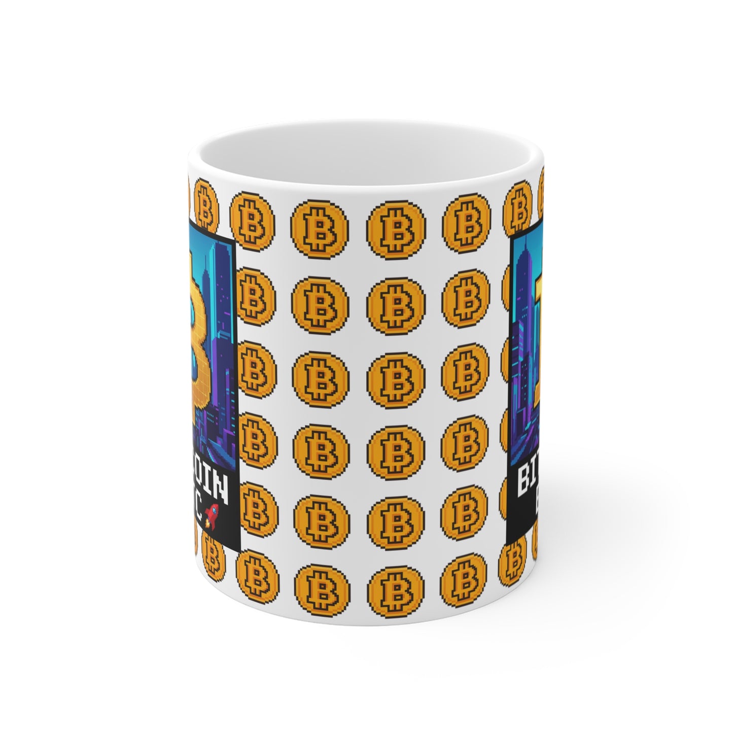 Bitcoin Theme Mug, Crypto Lover Gift, Retro Gamer Coffee Mug, BTC Mug, Unique Bitcoin Present