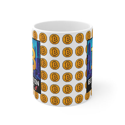 Bitcoin Theme Mug, Crypto Lover Gift, Retro Gamer Coffee Mug, BTC Mug, Unique Bitcoin Present