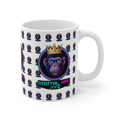 Digital Ape Crown Mug – Unique Gift for Gamers, Collectors, Coffee Lovers, Birthday, Christmas, Art Decor