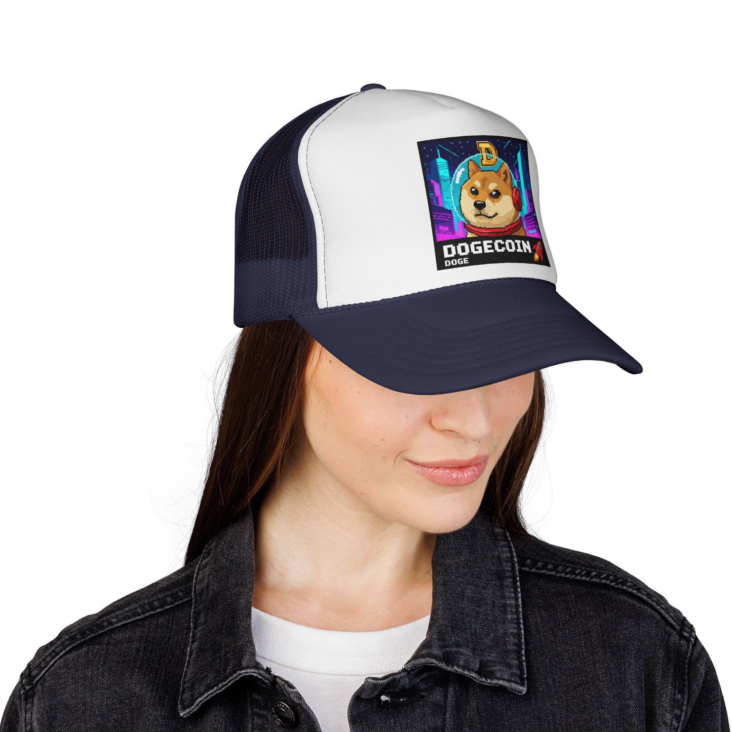 Woof Woof This Pups On A Moon Mission DOGE Trucker Cap