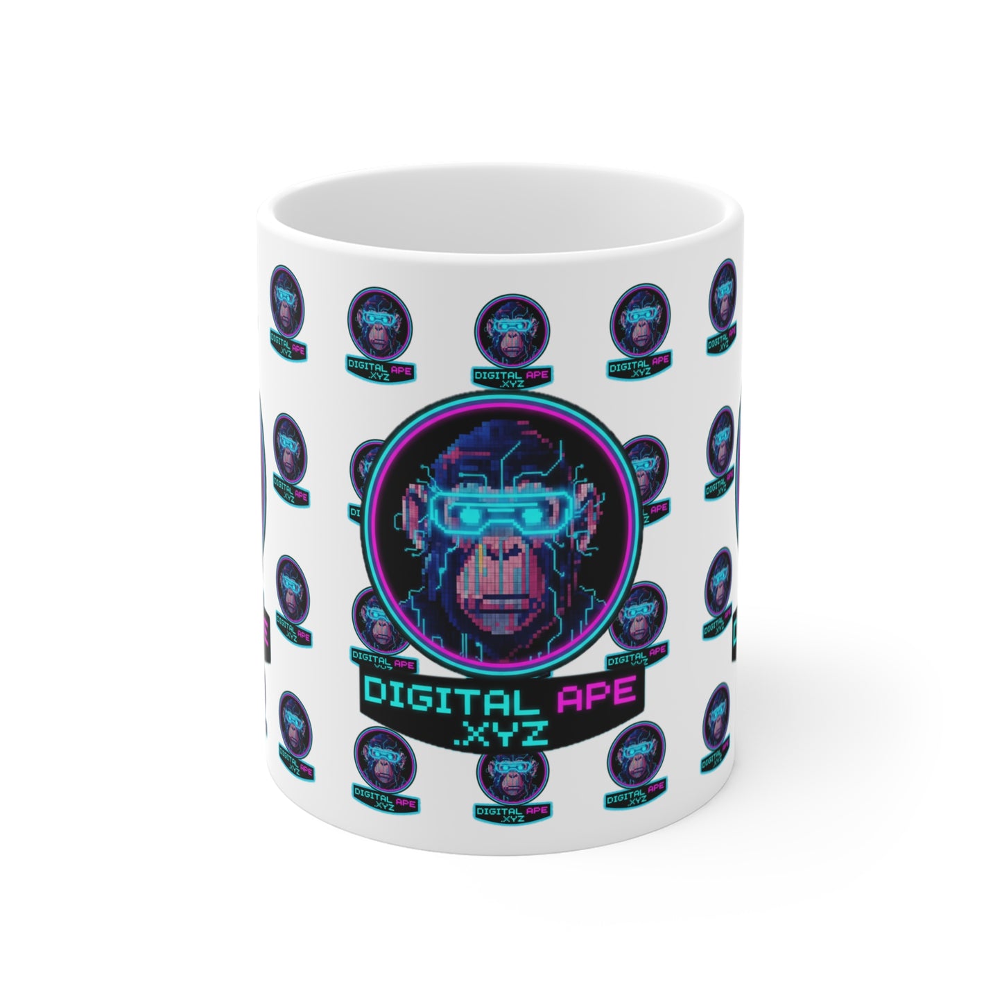 Digital Ape Mug 11oz, Perfect Gift for Tech Lovers, Gaming Fans, Birthday Present, Unique Collectible, Nostalgic Retro Design