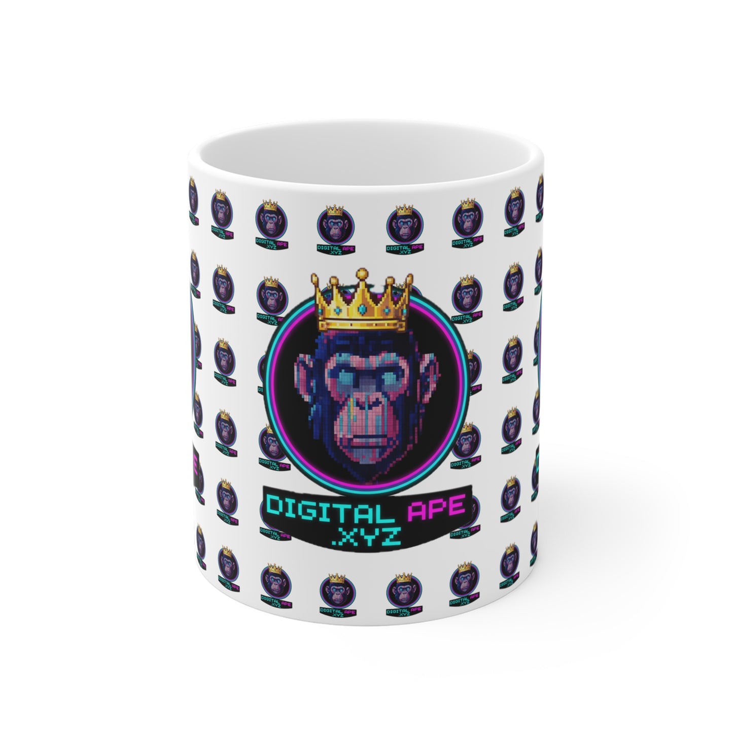Digital Ape Crown Mug – Unique Gift for Gamers, Collectors, Coffee Lovers, Birthday, Christmas, Art Decor