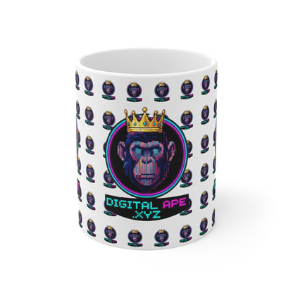 Digital Ape Crown Mug – Unique Gift for Gamers, Collectors, Coffee Lovers, Birthday, Christmas, Art Decor