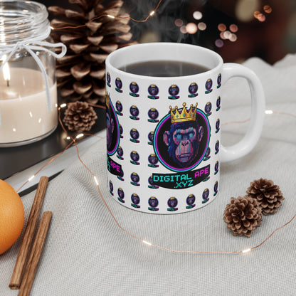 Digital Ape Crown Mug – Unique Gift for Gamers, Collectors, Coffee Lovers, Birthday, Christmas, Art Decor