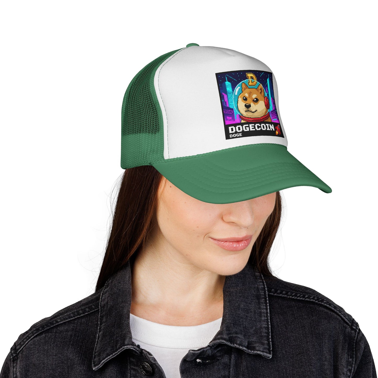 Woof Woof This Pups On A Moon Mission DOGE Trucker Cap