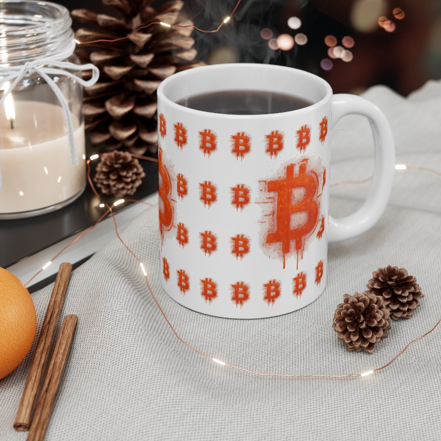 Bitcoin Themed Mug, Cryptocurrency Gift, Coffee Cup for Investors, Bitcoin Lover's Mug, Digital Currency Drinkware