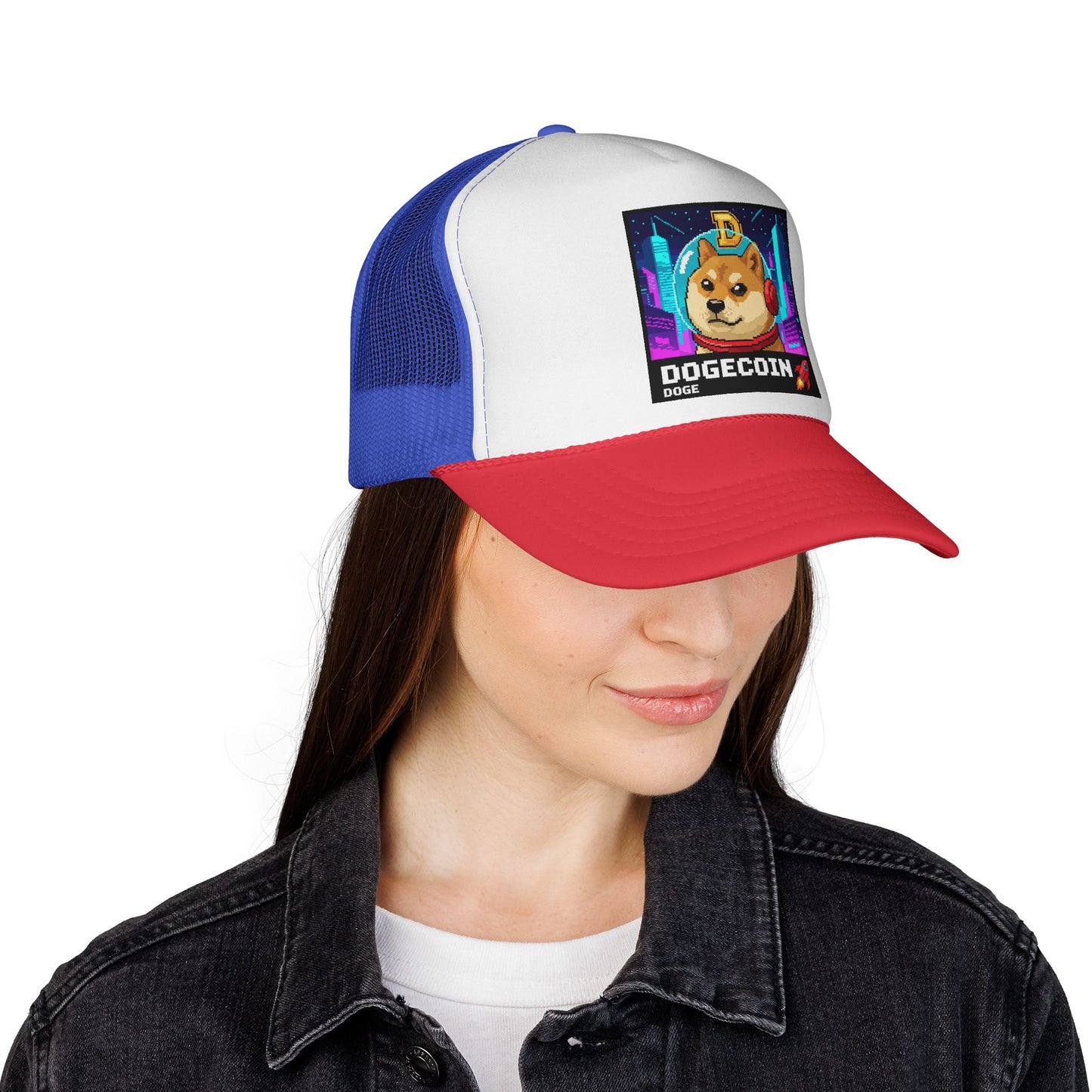 Woof Woof This Pups On A Moon Mission DOGE Trucker Cap