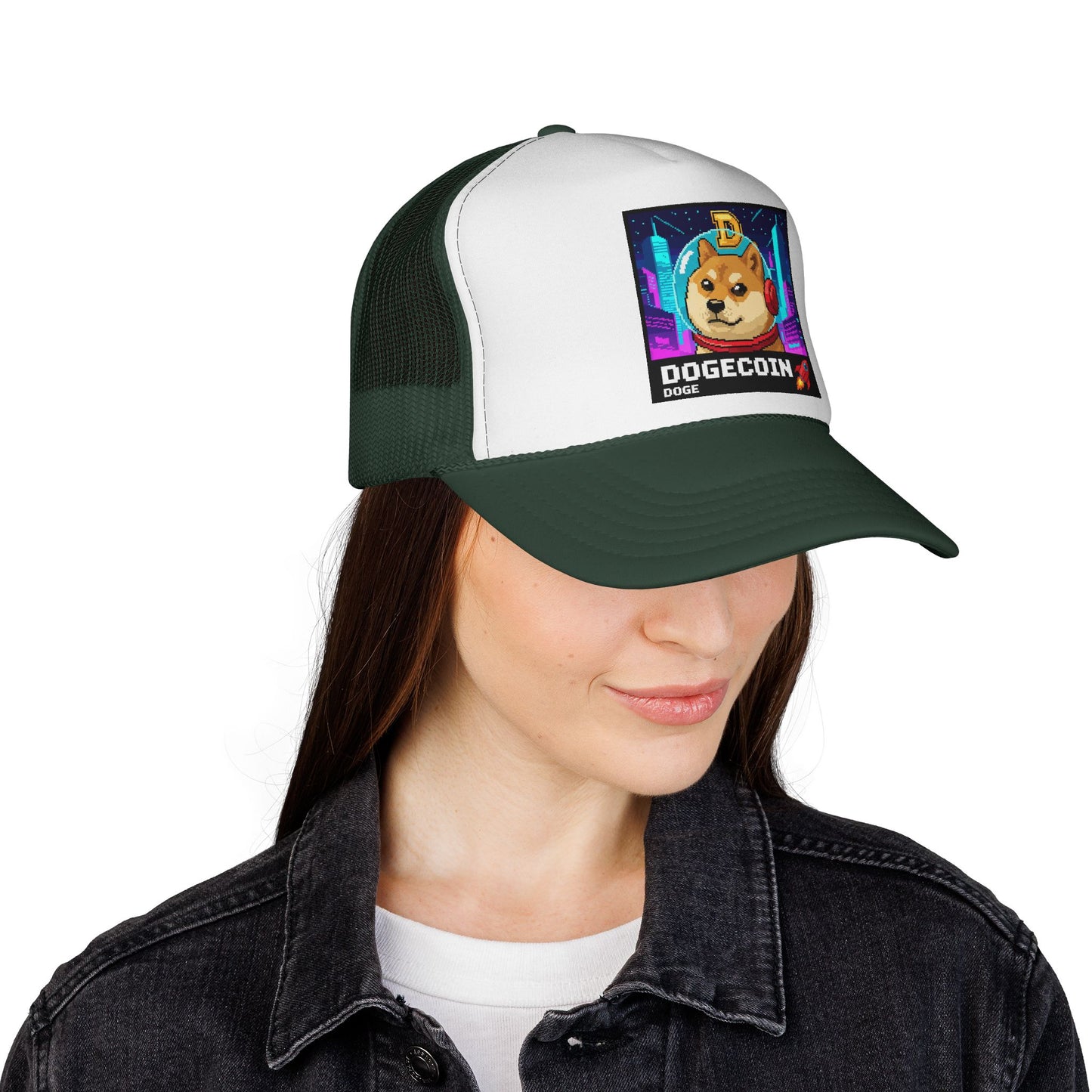 Woof Woof This Pups On A Moon Mission DOGE Trucker Cap